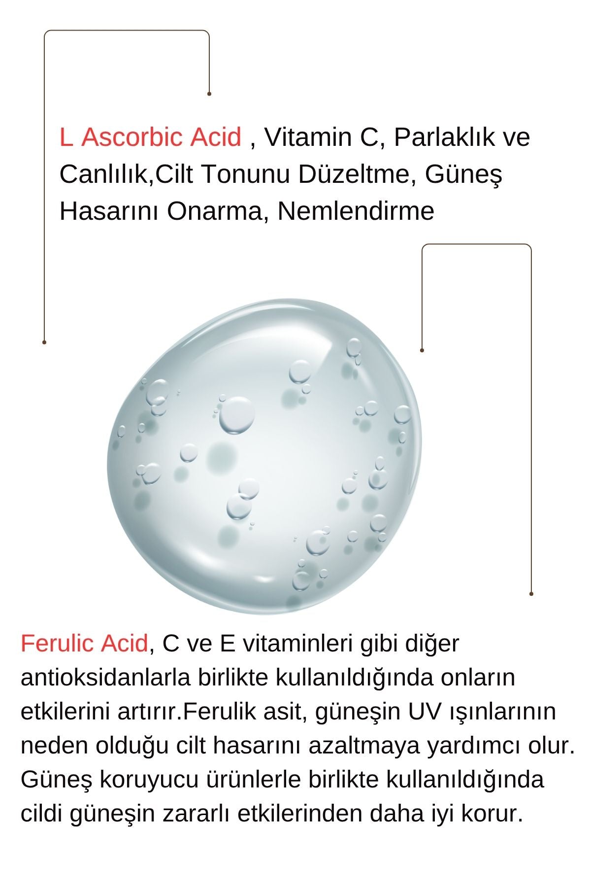Brightening Serum Vitamin C + Ferulic Asit +E vitamini