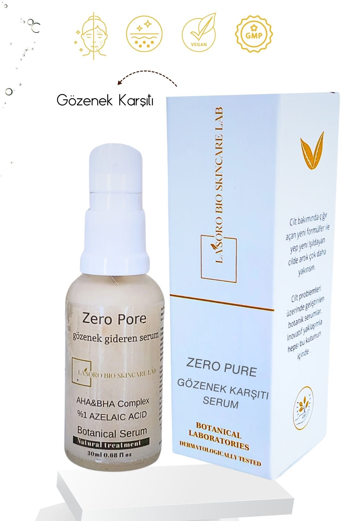 Zero Pure Gozenek Gideren Serum Azelaik asit Glikolik asit , Laktik asit Salisilik asit