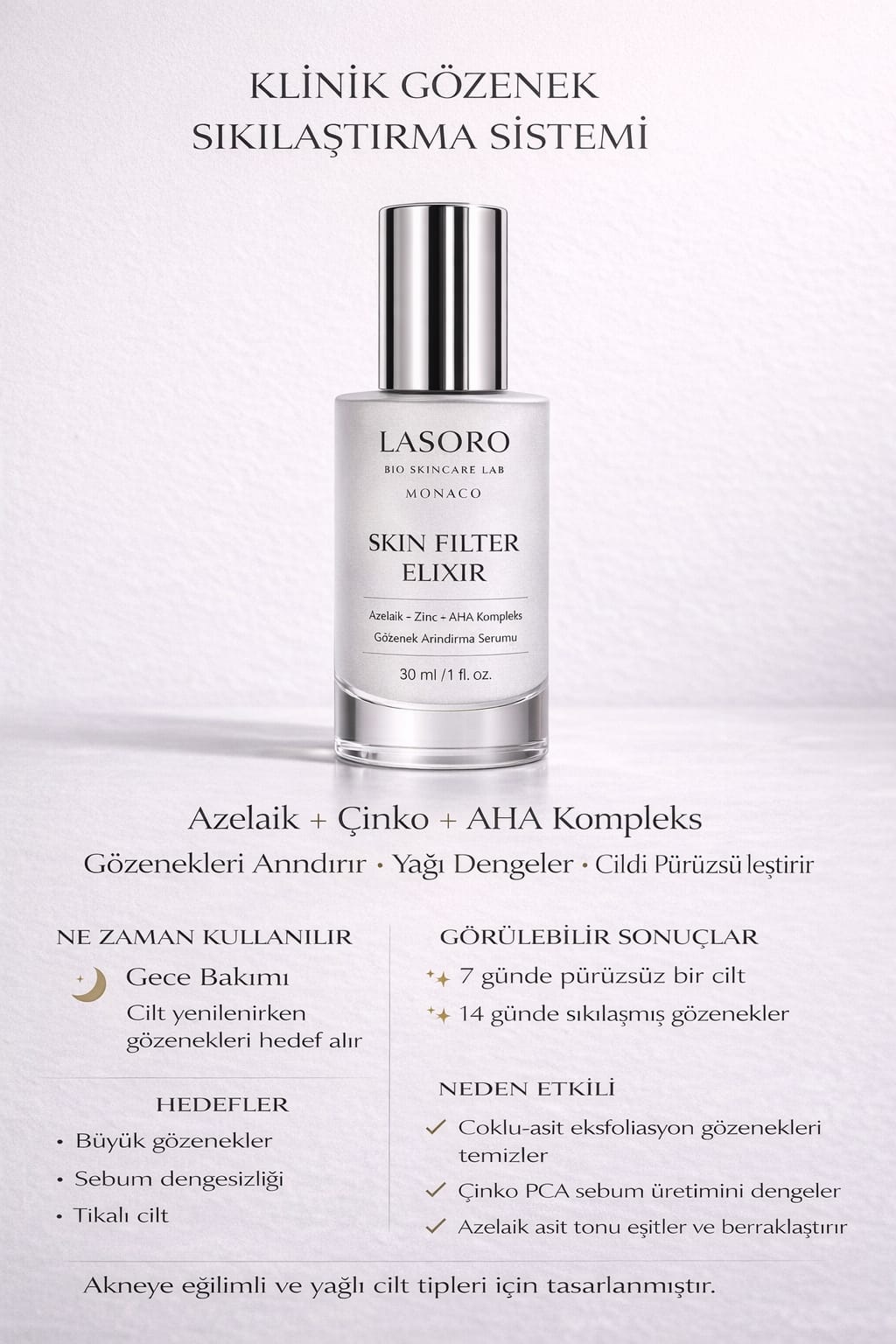 Skin Filter Gozenek Gideren Serum Azelaik asit Glikolik asit , Laktik asit Salisilik asit